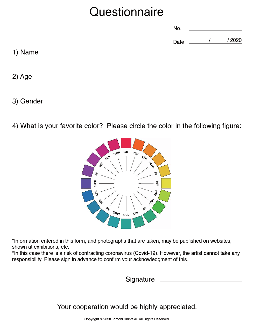 Questionnaire for the homeless