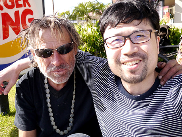 Photographing elements for the ONE BITE CHALLENGE series, homeless people