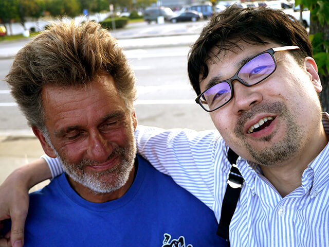 Photographing elements for the ONE BITE CHALLENGE series, homeless people