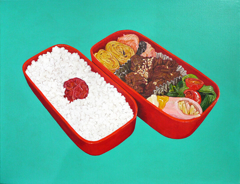 BENTO-May 27, 2018, 赤プラスチック二段弁当