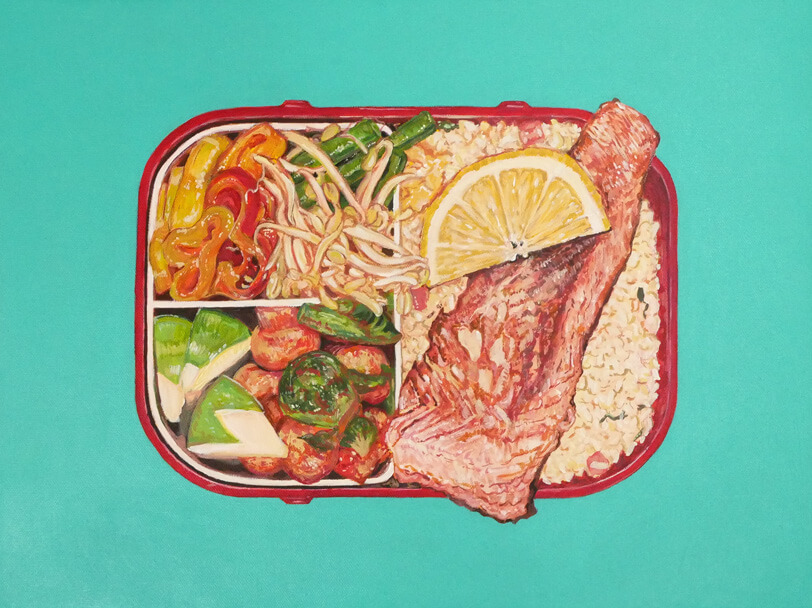 BENTO(びっくりサーモン弁当)-BENTO-September 22, 2022の絵画作品