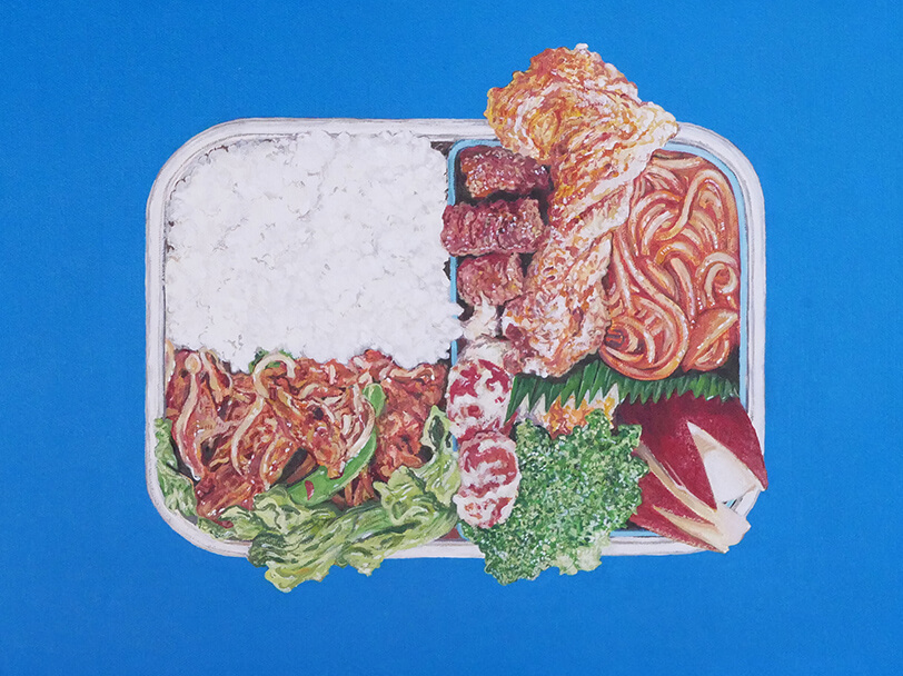 BENTO(ビーフハンバーグ&ビーガンチキンBBQ弁当)-BENTO-May 20, 2023の絵画作品