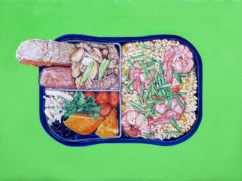 BENTO(シーフード炒飯弁当)-BENTO-August 29, 2024の絵画作品