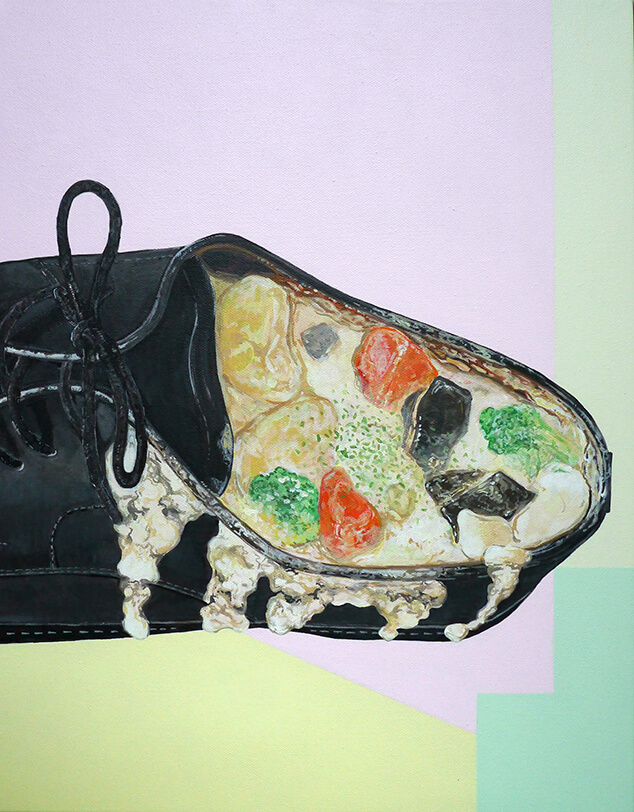 レザー料理(革靴のクリームシチュー)