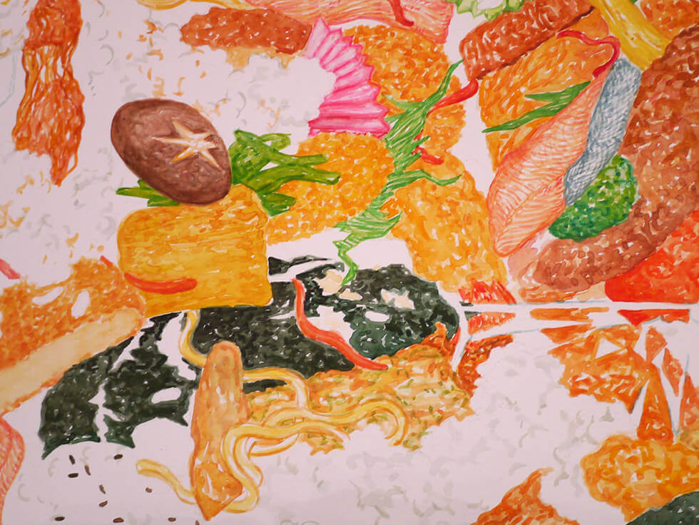 新宅睦仁個展「コンビニ弁当の山」@CCC(静岡市クリエーター支援センター)の展示風景