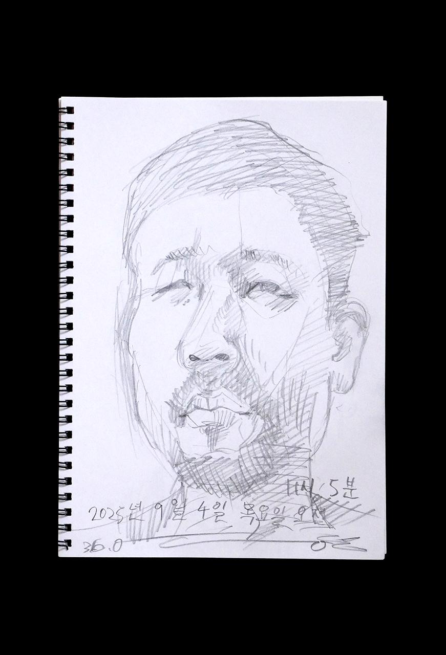 Contemporary artist SHINTAKU Tomoni's 2025/9/4 Self-portrait or pencil drawing
