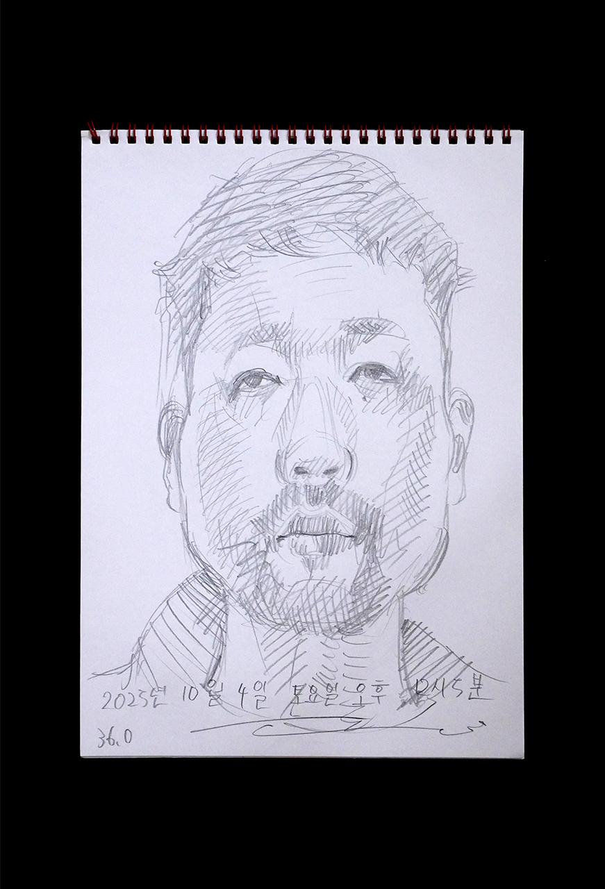 Contemporary artist SHINTAKU Tomoni's 2025/10/4 Self-portrait or pencil drawing