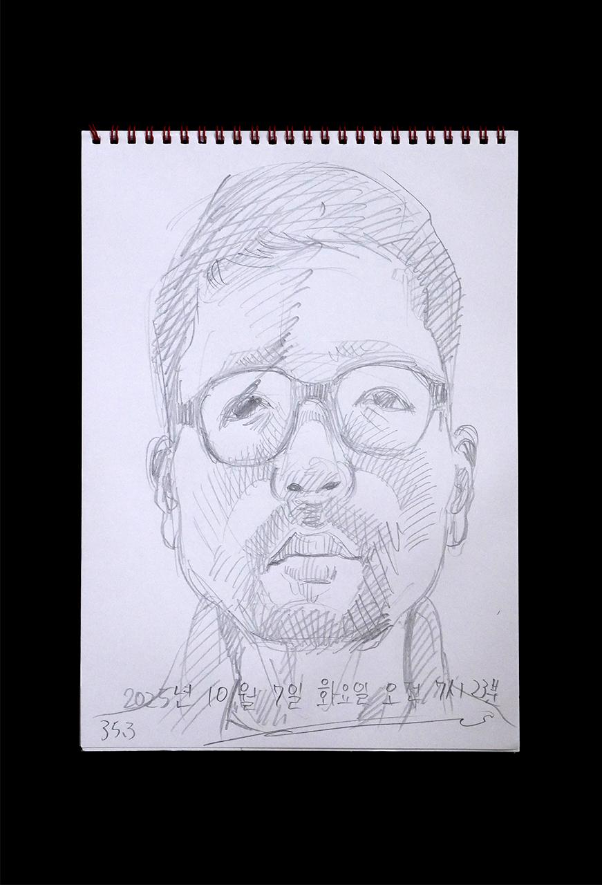 Contemporary artist SHINTAKU Tomoni's 2025/10/7 Self-portrait or pencil drawing
