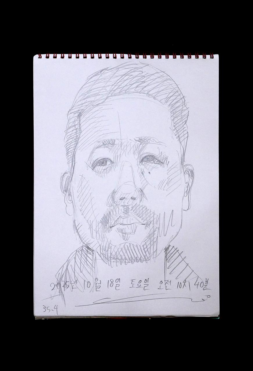Contemporary artist SHINTAKU Tomoni's 2025/10/18 Self-portrait or pencil drawing