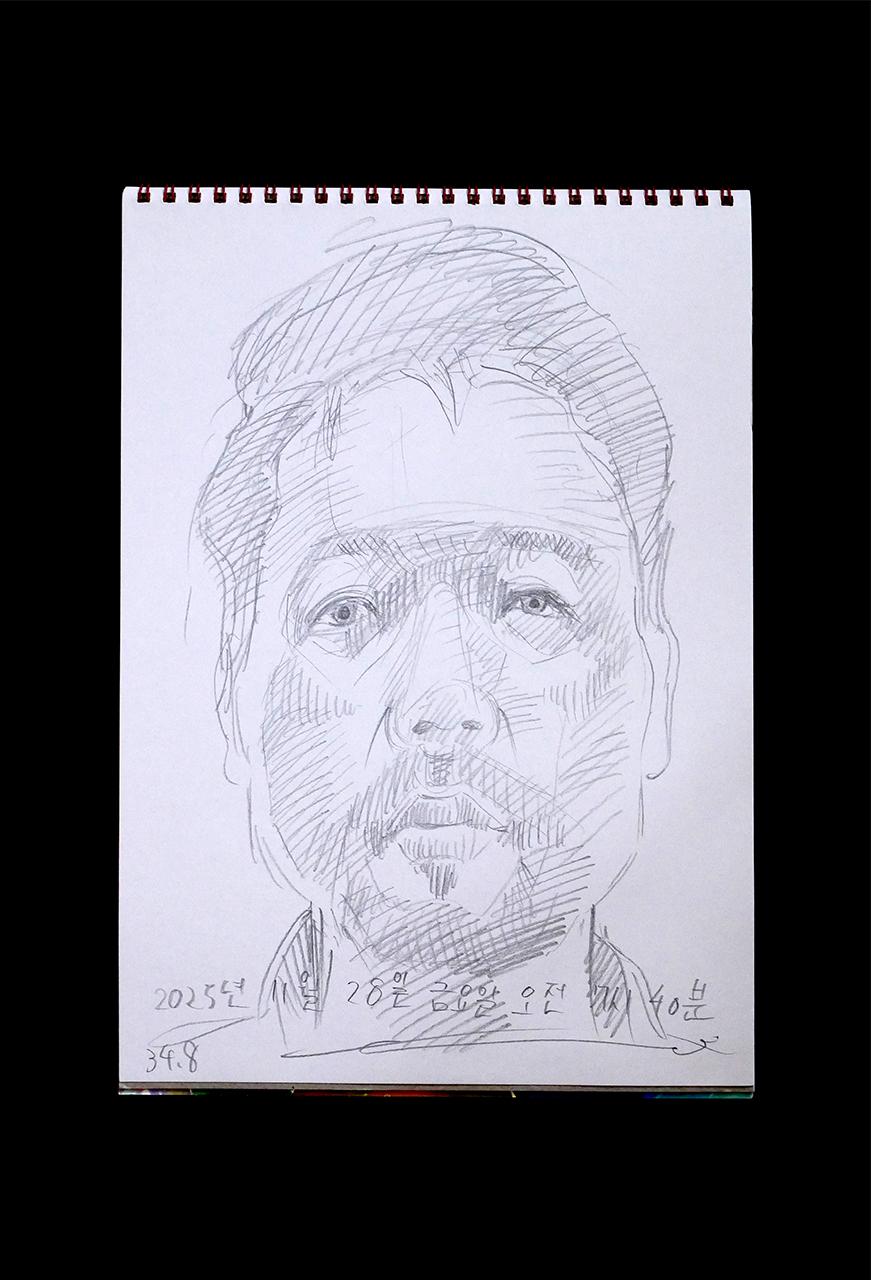 Contemporary artist SHINTAKU Tomoni's 2025/11/28 Self-portrait or pencil drawing